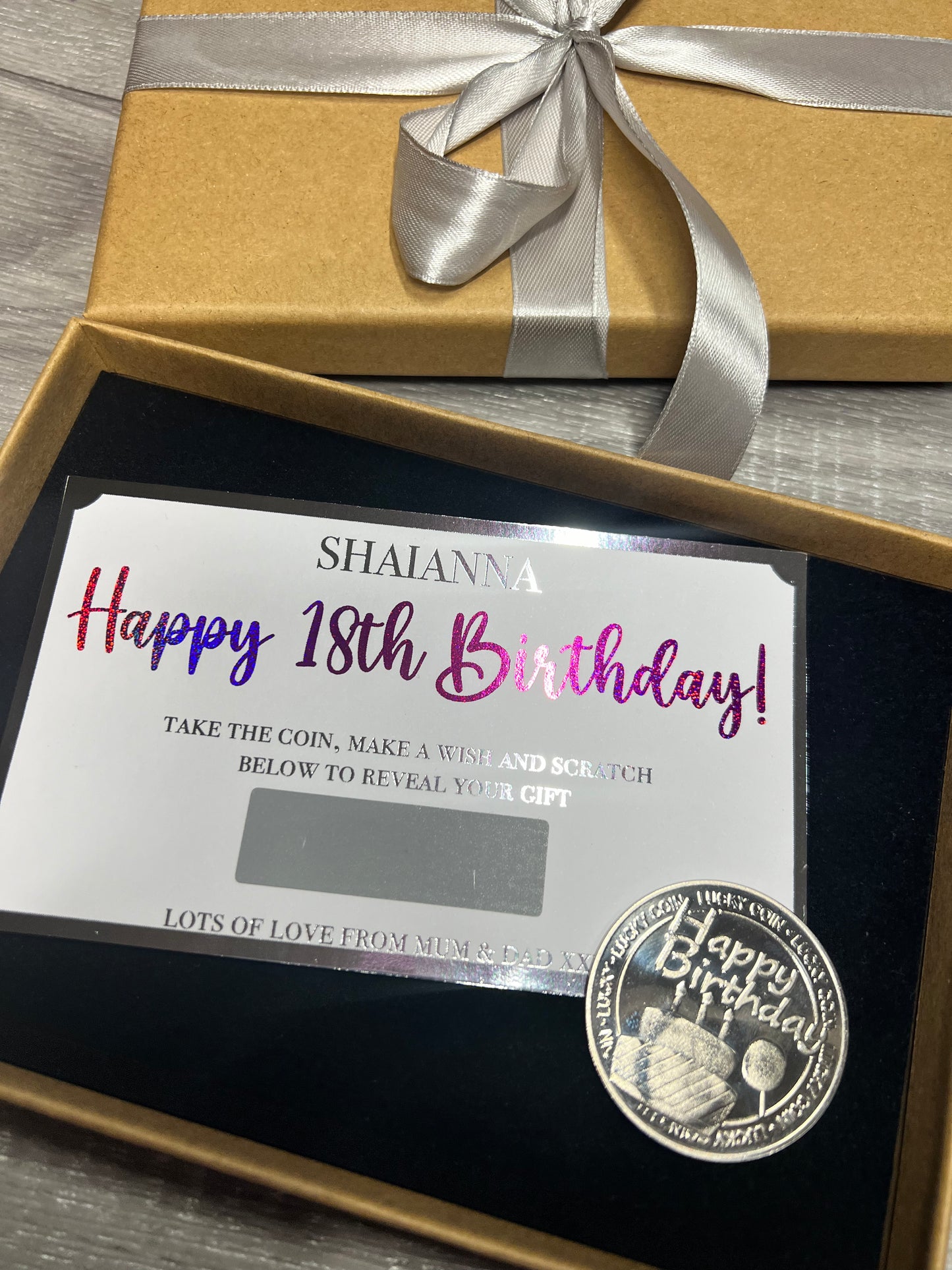 Luxury Birthday scratch card & coin gifting set