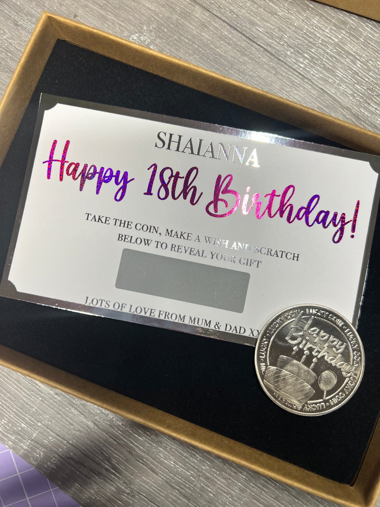 Luxury Birthday scratch card & coin gifting set