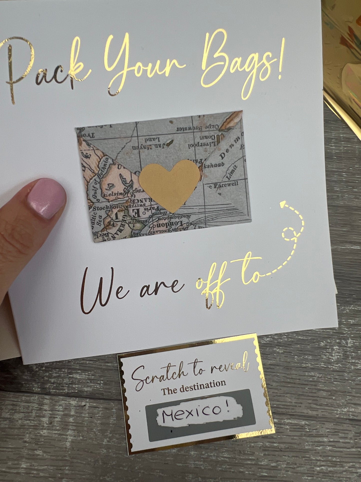 Surprise holiday card- with Mini envelope & gift ticket