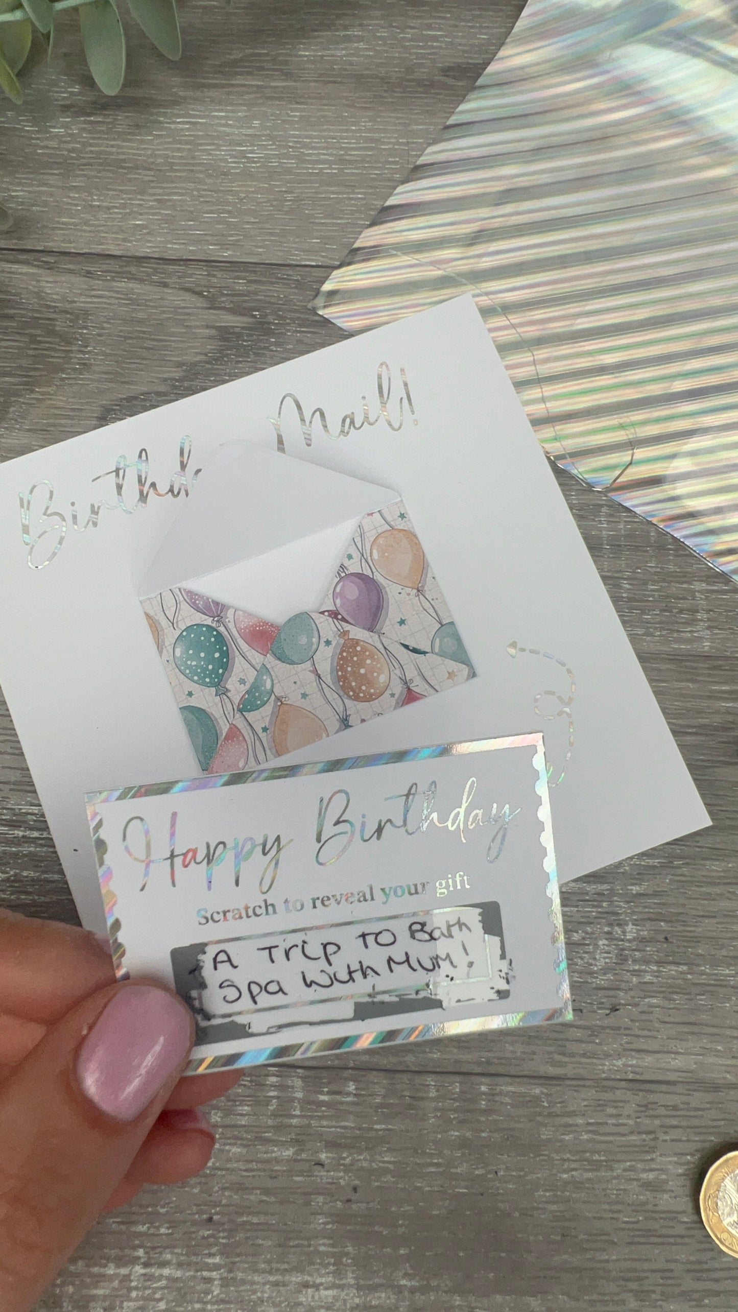 Birthday Card - with Mini envelope & gift ticket