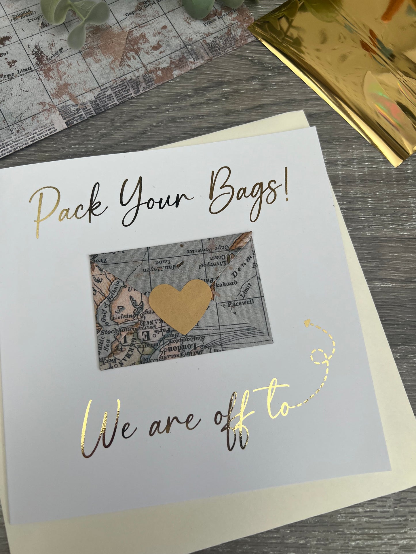 Surprise holiday card- with Mini envelope & gift ticket