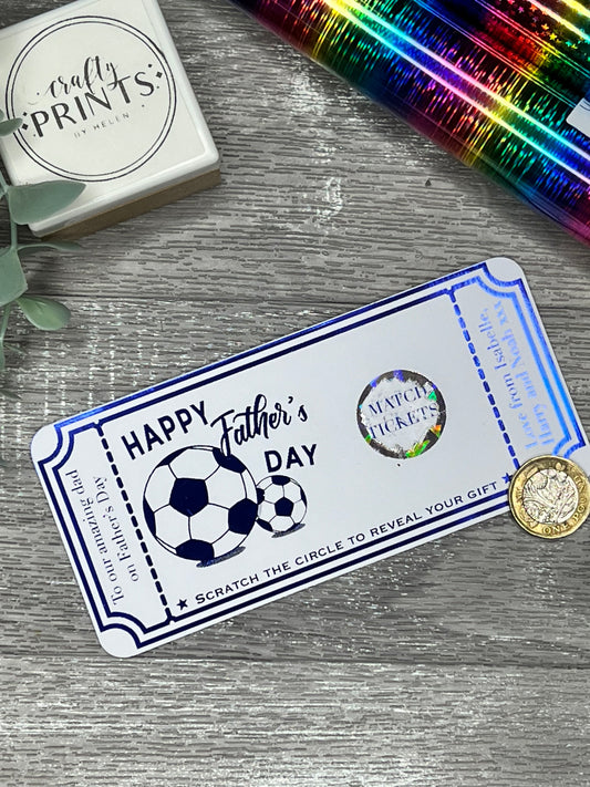 Football Dad, Father’s Day Personalised scratch card