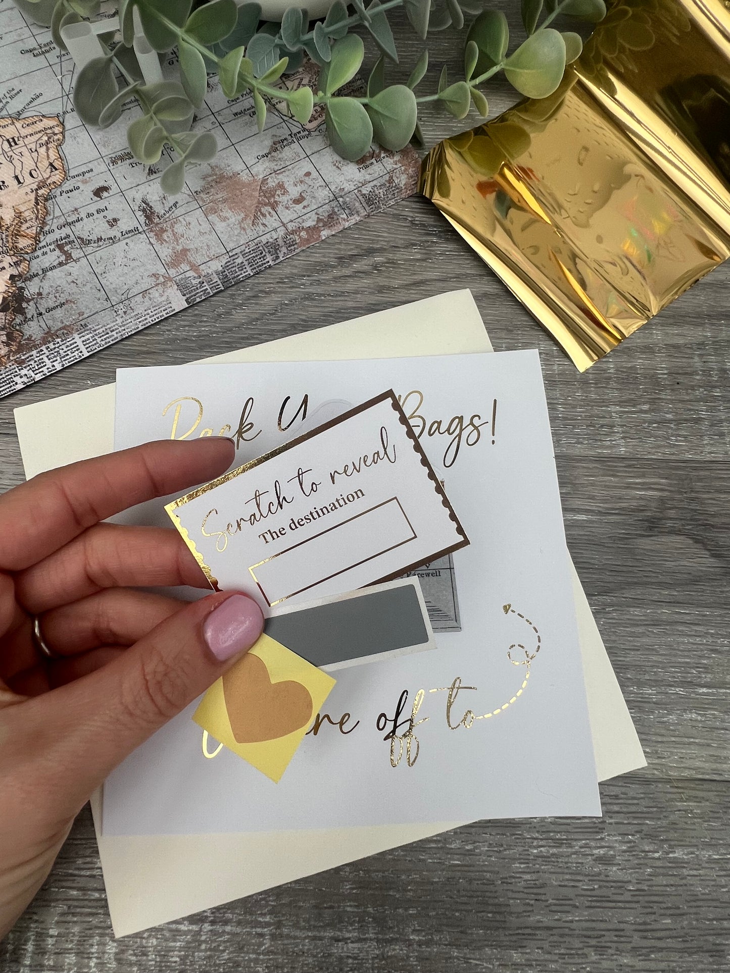 Surprise holiday card- with Mini envelope & gift ticket