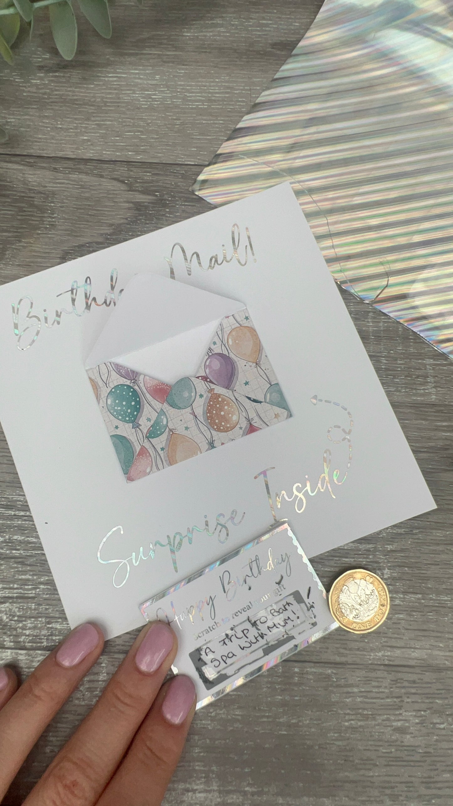 Birthday Card - with Mini envelope & gift ticket