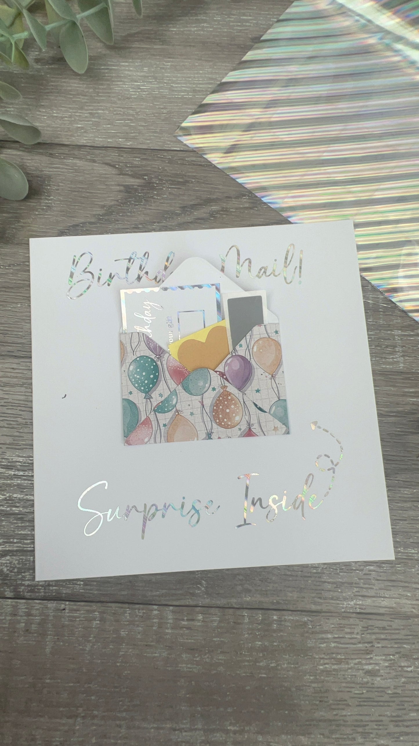 Birthday Card - with Mini envelope & gift ticket