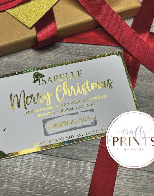 Santa Hat Christmas scratch card (Scratch card only)