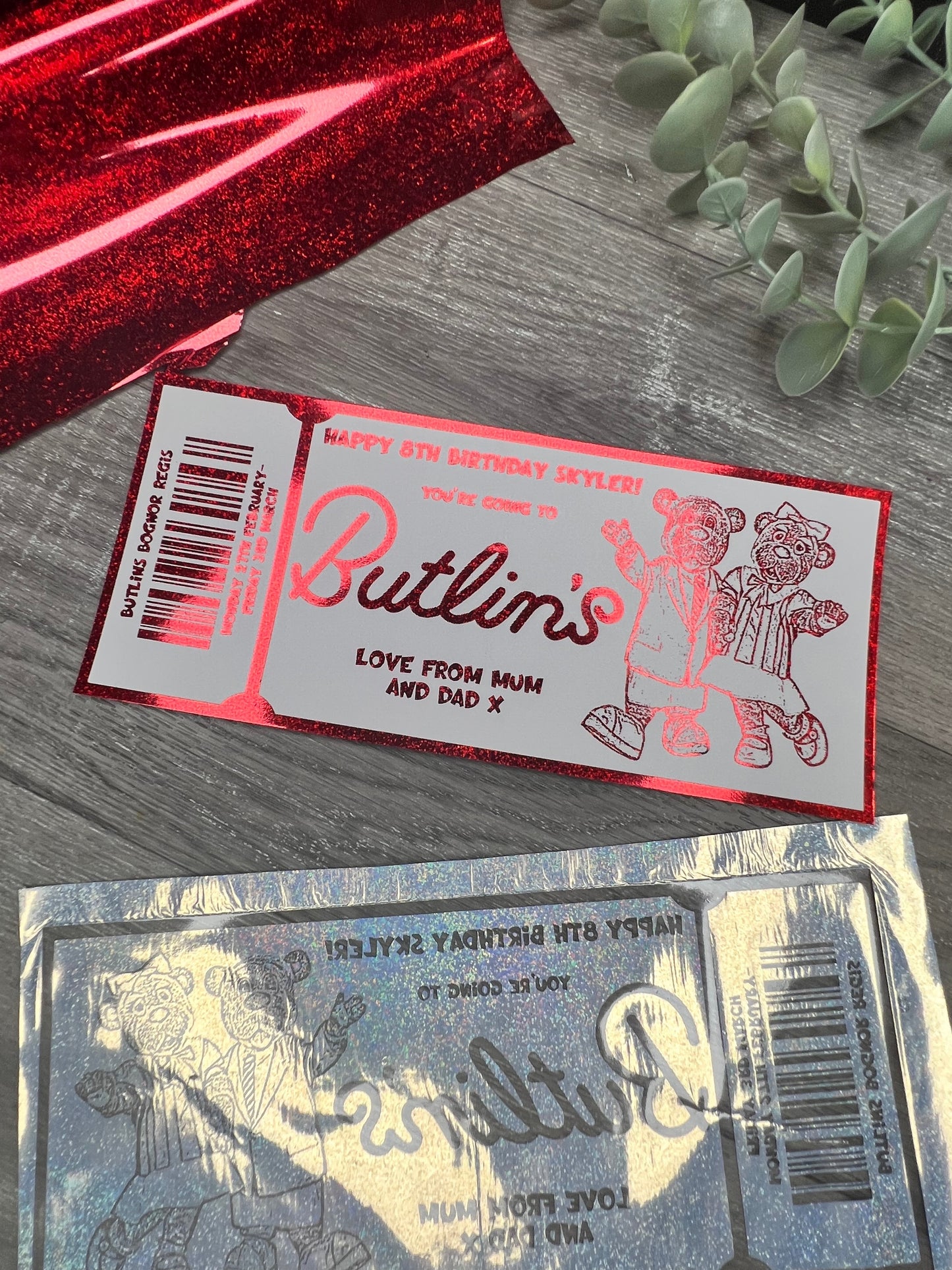 Holiday themed ticket