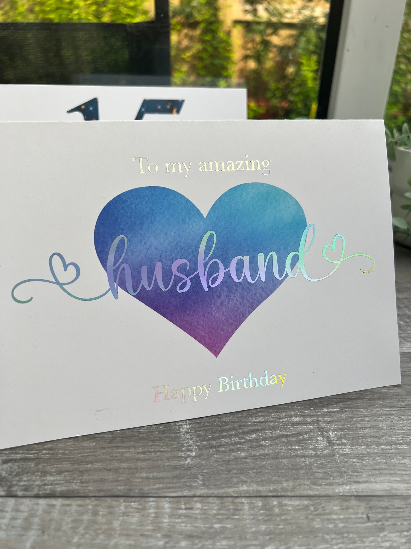 Foiled customisable a5 husband birthday card