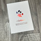 Personalised foil paw print your pets paw print foiled with quote