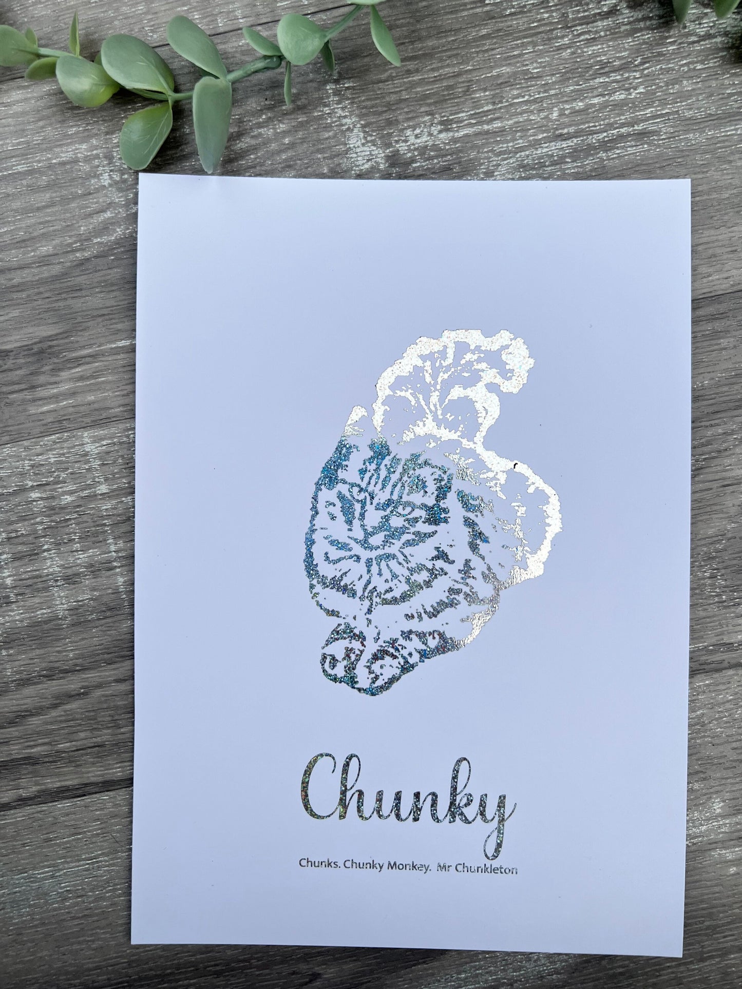 A5 Personalised foiled pet print with name and personalised quote
