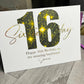 Sixteen today, sixteenth birthday card boy/girl personalised