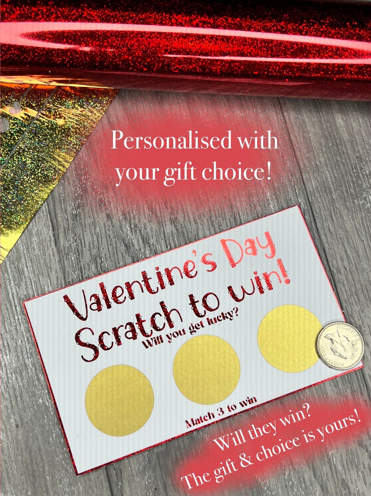 Scratch to win personalised Valentine’s Day scratch card