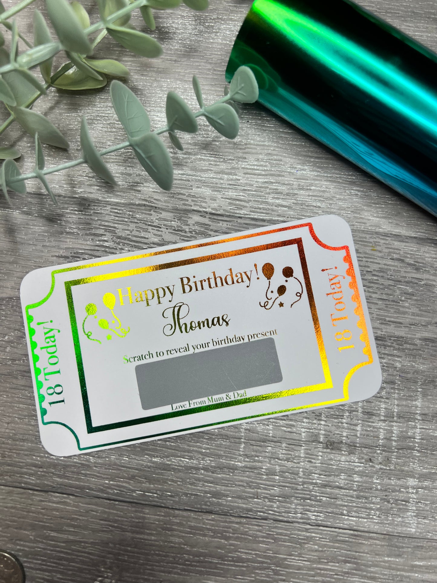Personalised Birthday scratch card