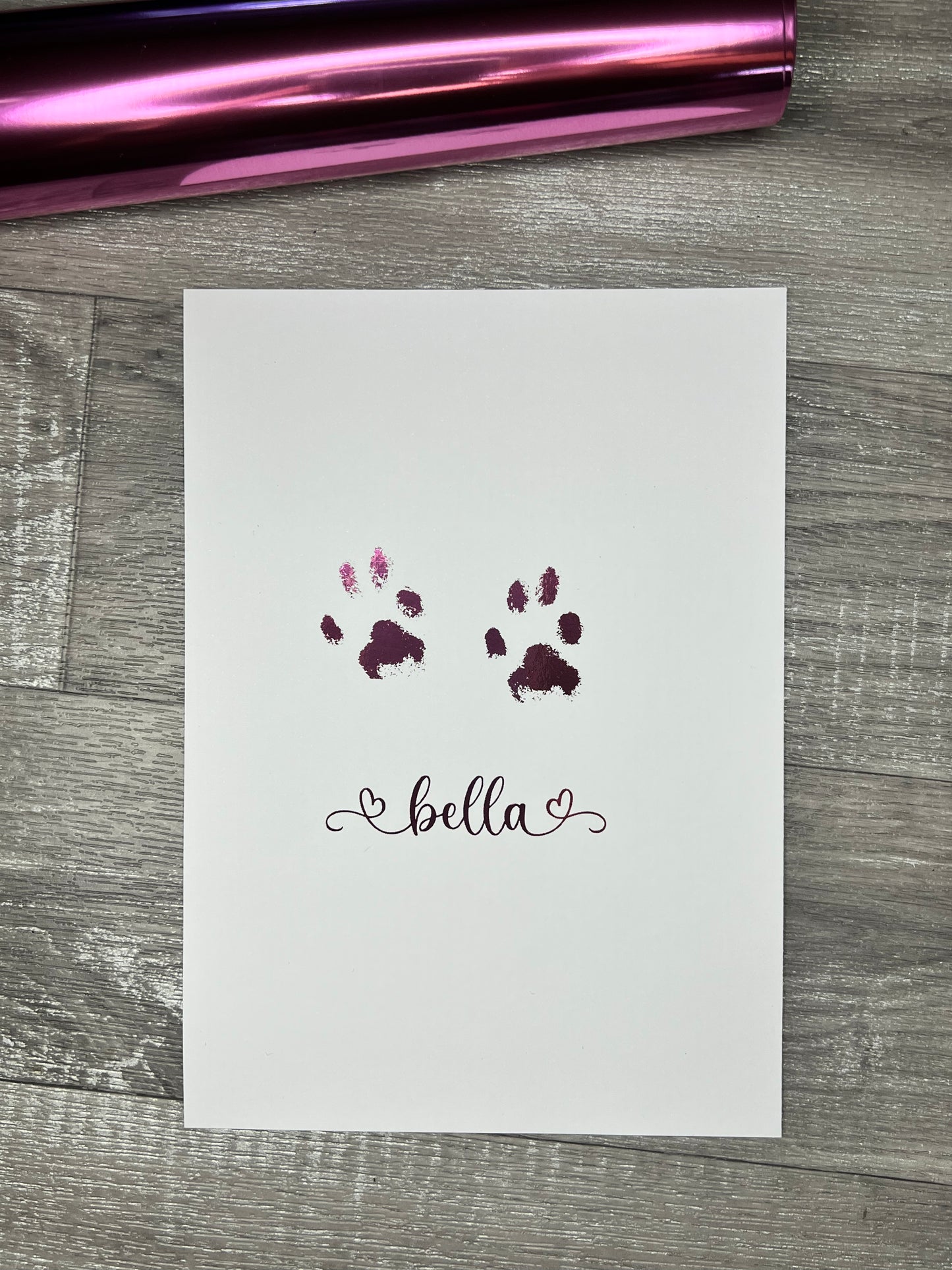 Your pets paw print In foil, memory paws