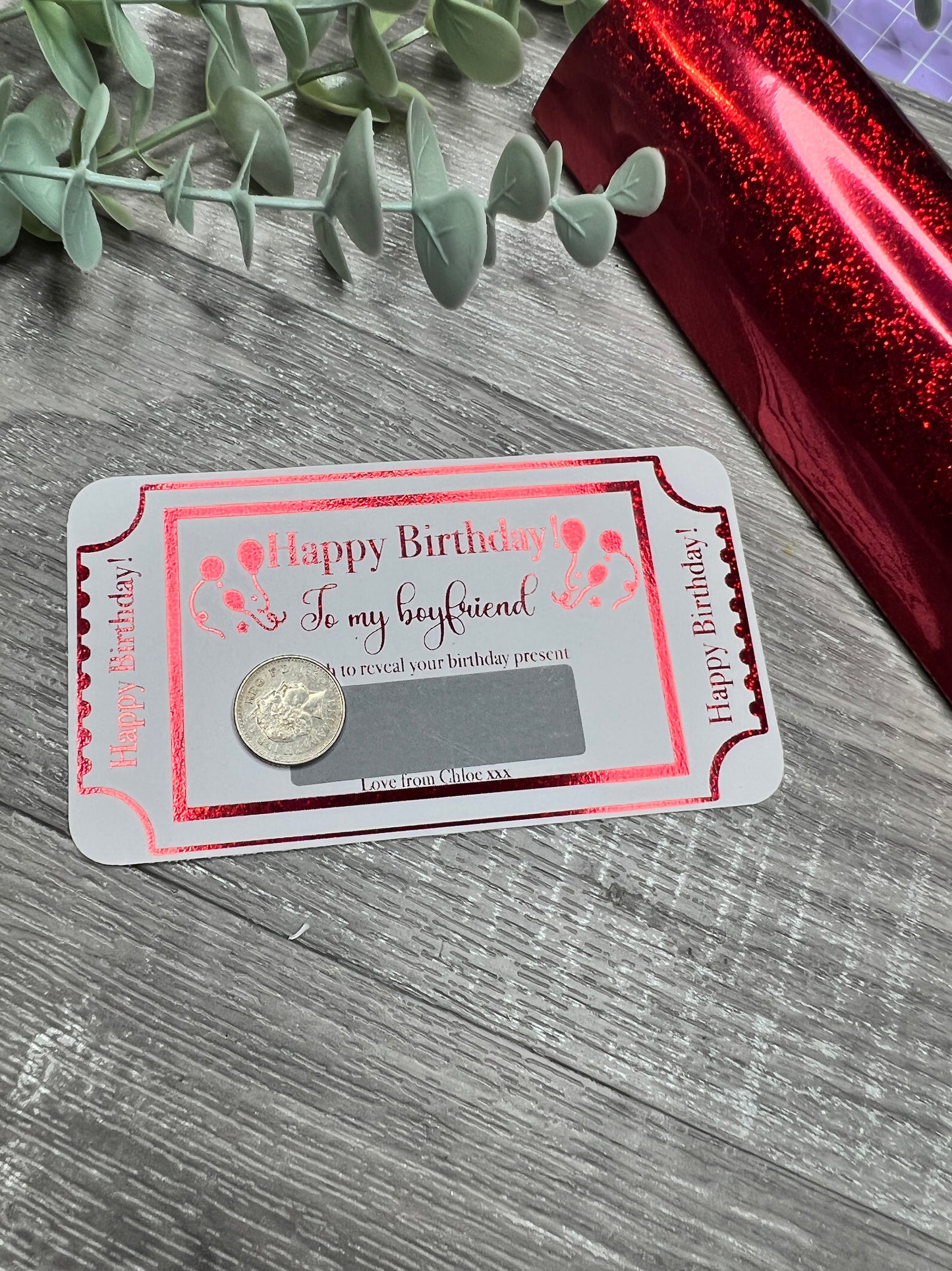 Personalised Birthday scratch card